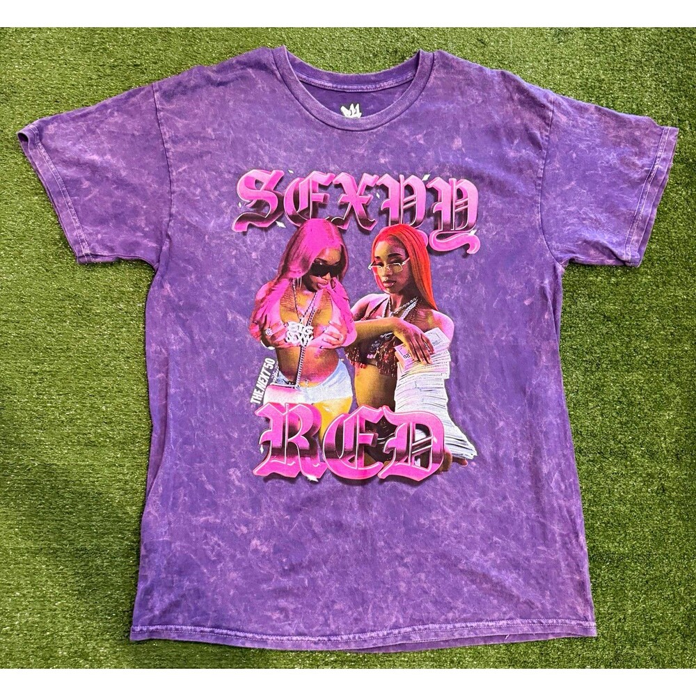 Legends Apparel Sexyy Red Purple Graphic Print Cotton Jersey Tee Unisex M